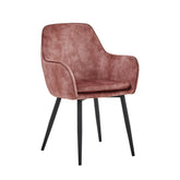 Chaise de salle à manger Levan - Velours rose Adore